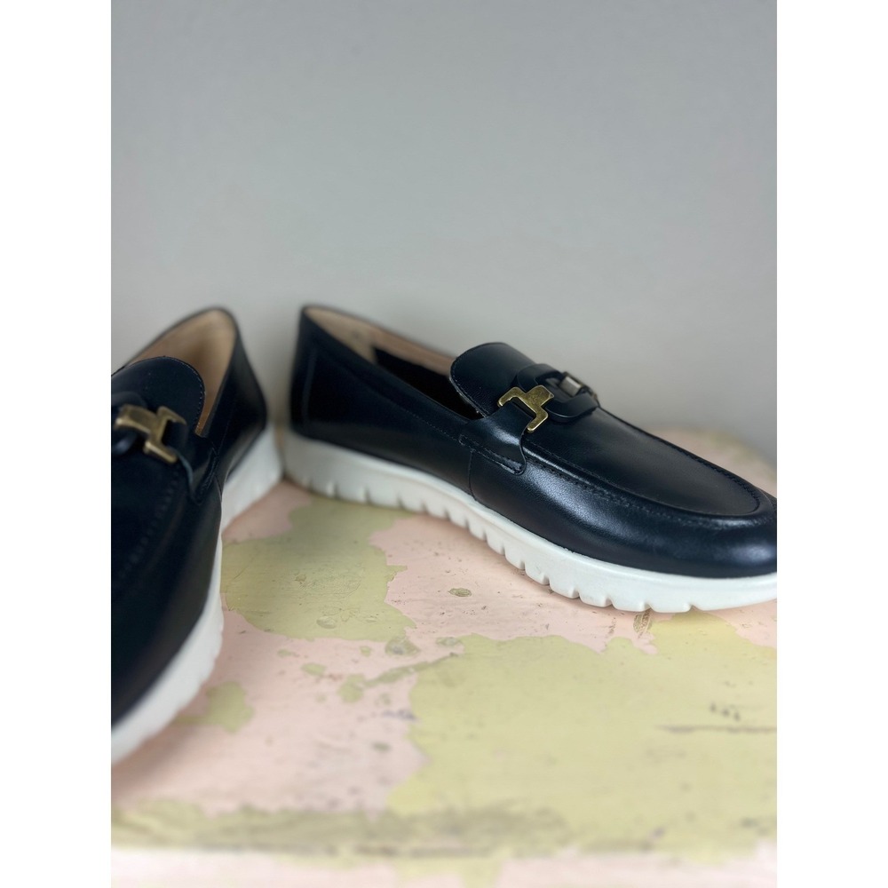 Brioso Shaye Leather Hardware Detail EVA Loafers Black Wedge Size 9 - Picture 11 of 12